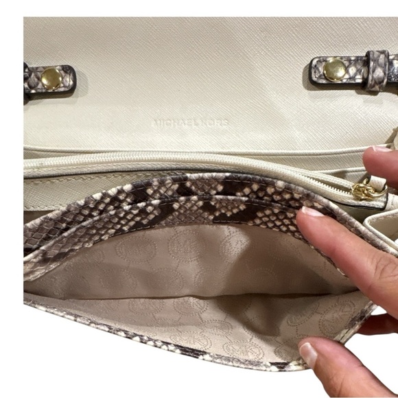 Two-Piece Michael Kors Snakeskin Satchel & Crossbody Bag Set | Day to Night - Picture 12 of 15